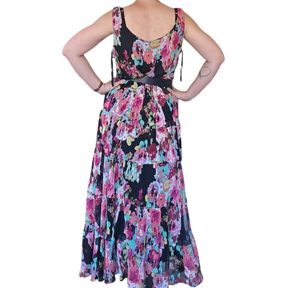 Jones Studio Maxi Dress 18W Womans Plus Multicolor Floral Sleeveless Cottagecore - Picture 3 of 9